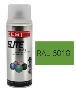 BEST Elite RAL6018 Fıstık Yeşili Parlak Akrilik Sprey Boya 400 ML