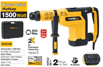 SGS5189 - SDS Max 11 Kg Hilti Kırıcı Delici Matkap 50mm - 1500 Watt - 15 Joule