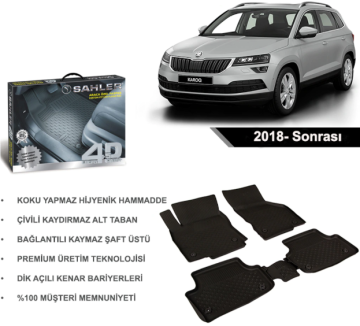 Skoda Karoq 2018- Sonrası 4.5D Havuzlu Araba Paspası Sahler
