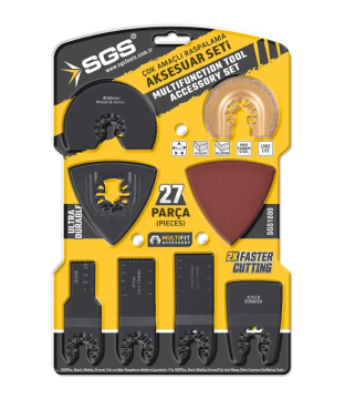 SGS1880 - 27 Parça Multi Tools Çok Amaçlı Raspalama Aksesuar Zımpara Kesici Aparat Uç Seti