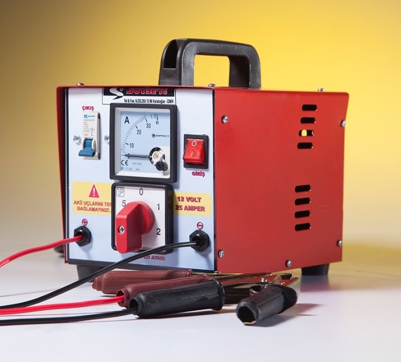 SOYBERG Tek Akü Şarj Cihazı Makinası 25 Amper 12 Volt