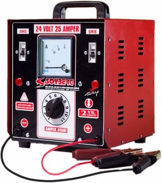 SOYBERG 2 Akülük Şarj Cihaz Makinası 25 Amper 24 Volt