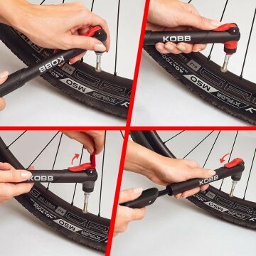 KOBB KB21 87 PSI Bisiklet Lastik Şişirme Taşınabilir Mini El Pompası + Bisiklet Montaj Aparatı