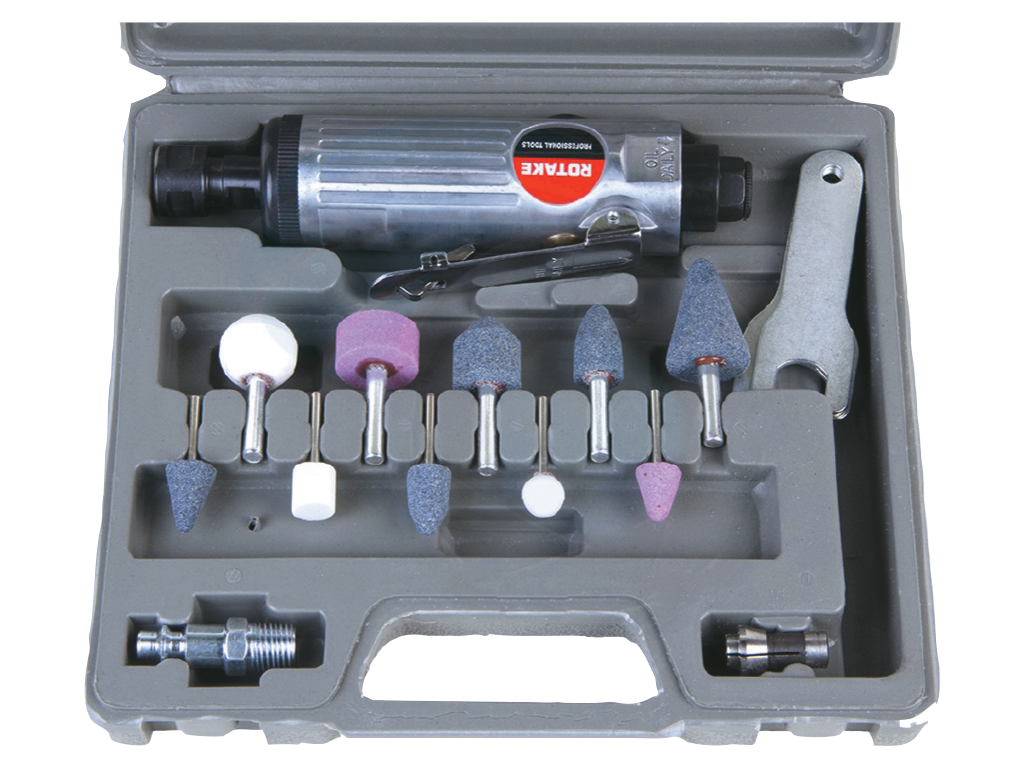 ROTAKE RT-1206K Havalı 3 - 6mm Kalıpçı Taşlama Makine Seti 16 Parça