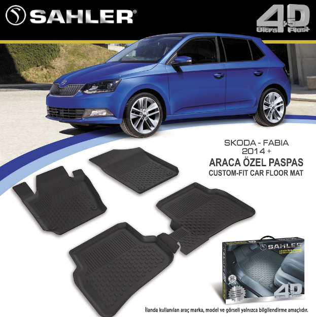 Skoda Fabia 2014- Sonrası 4.5D Havuzlu Araba Paspası Sahler
