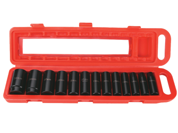 ROTAKE RT-013K Havalı 1/2'' CRV 6 Köşe Uzun Lokma Ucu Seti 13 Parça