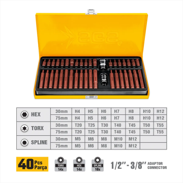 SGS3875 - OTOMOTİV BİTS UÇ SETİ 40 PARÇA 30-75MM