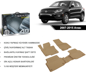 Vw Tiguan 2007-2015 Arası 4.5D Bej Araba Paspası Sahler