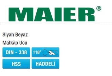 MAIER DIN338 HSS Haddeli Matkap Uçları 3,40 mm ( 10 Adet )