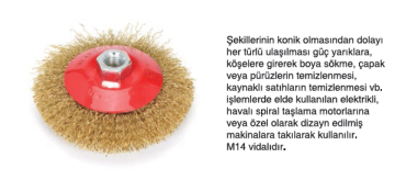 UGR M14 Konik Vidalı Dalga Telli Fırça
