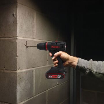 Kress KUC30.1 20Volt/2.0Ah Li-ion 60Nm Çift Akülü Kömürsüz Profesyonel Şarjlı Darbeli Matkap