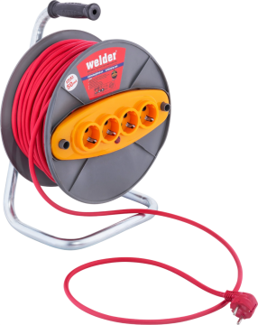WELDER 3 x 2.5mm - 50 Metre Makaralı Elektrik Kablosu Dörtlü Priz