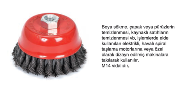 UGR M14 Çanak Vidalı Burma Telli Fırça