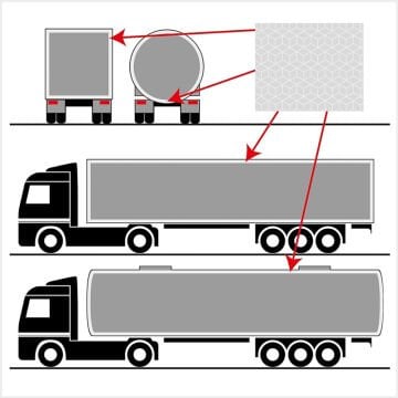 ORAFOL VC 104 - Beyaz Parçalı Reflektif Şerit - Branda ve Esnek Yüzeyler İçin Parçalı - Tüvtürk Onaylı