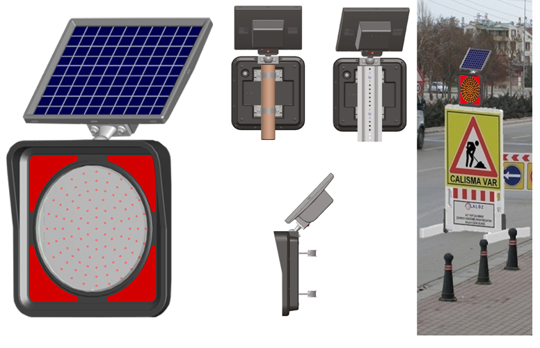 HİPAŞ 11852 FLK Güneş Enerjili Led'li Flaşör Lamba