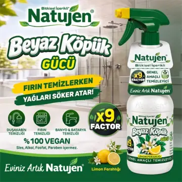 NATUJEN GENEL AMAÇLI TEMİZLEYİCİ (BEYAZ KÖPÜK GÜCÜ) 1000 ML