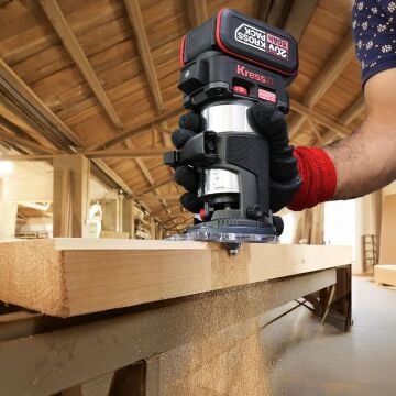 Kress KUD26.91 20Volt Kömürsüz 6/8mm Devir Ayarlı Şarjlı Profesyonel Avuç İçi El Frezesi Formika Tıraşlama (Akü Dahil Değildir)