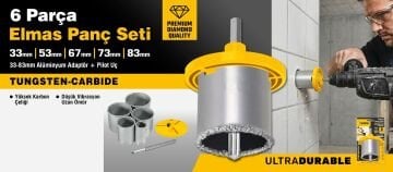 SGS2175 -Elmas Panç Set Tungsten Karbür 6 Parça - Fayans - Beton - Tuğla Delici