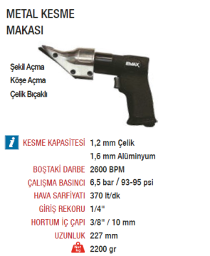 EMAX ET-3920 Havalı Metal Kesme Makası