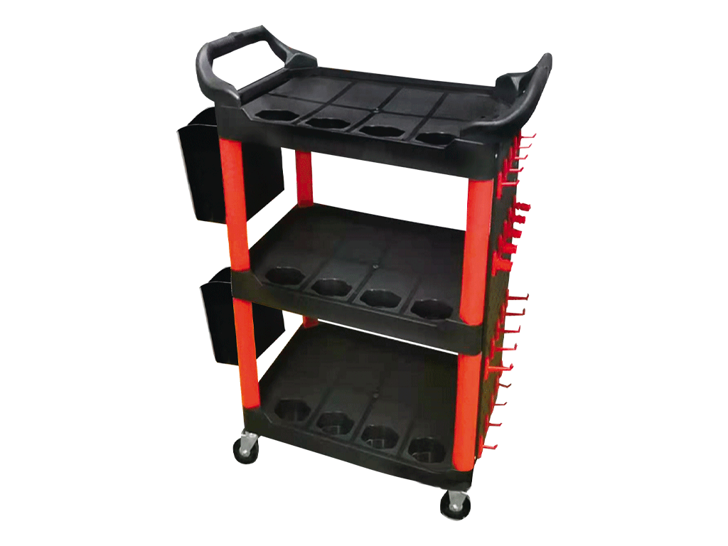 NT TOOLS NTTC02 - 3 Katlı Raflı Aksesuarlı Tekerlekli Alet Taşıma Arabası