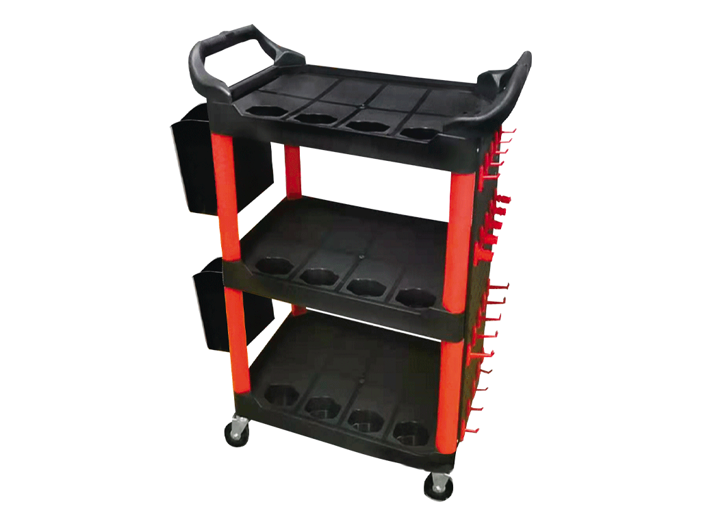 NT TOOLS NTTC02 - 3 Katlı Raflı Aksesuarlı Tekerlekli Alet Taşıma Arabası