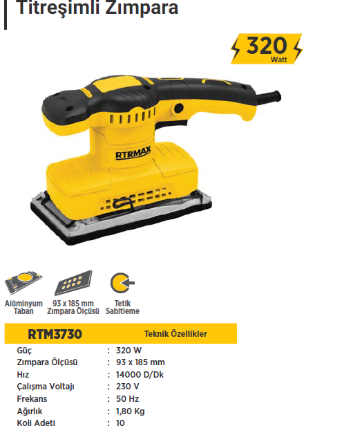 RTR Titreşimli Zımpara 320 Watt