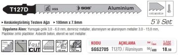 SGS 2705  (T127D) Dekupaj Ağzı Alüminyum Kesme Ucu 100mm x 7.9mm (5 Adet Fiyatı)