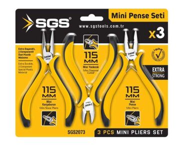 SGS2073 - 115mm Mini Pense - Kargaburun - Yankeski Seti - 3 Parça