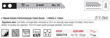 SGS2710 Dekupaj Ağzı Ahşap 80mm x 7.9mm (5'li Set)