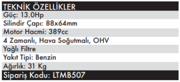 LUTİAN LT188F Benzinli Motor 13 Hp