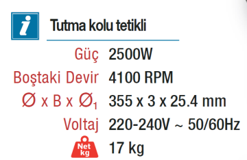 VIDO 355mm Profil Kesme Makinesi 2500 Watt (WD030312500)