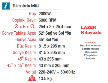VIDO Gönye Testere 2000 Watt (WD030230254)