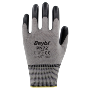 BEYBİ PN72 Polyester Örme Nitril İş Eldiveni