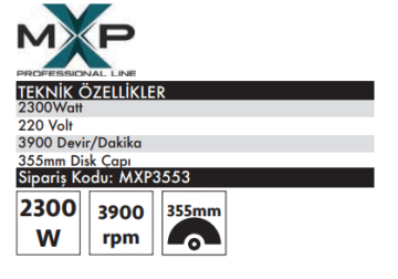 MAX EXTRA MXP3553 - 355mm Profil Boru Kesme Makinası 2300 Watt