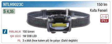 NT LIGHTS Madenci Balıkçı Aydınlatma Kafa Feneri Pilli + IPX4