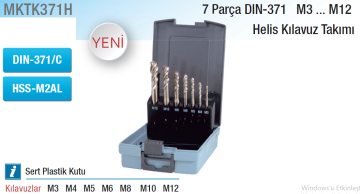 MAIER 7 Parça DIN 371/C Helis Kılavuz Takımı / HSS M2AL