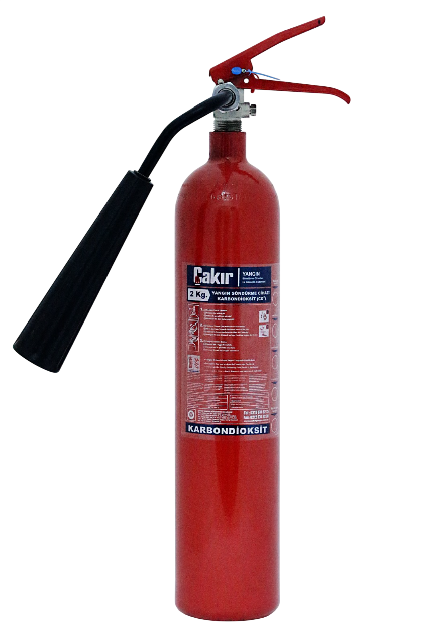 Çakır 2 KG Karbondioksitli CO2 Yangın Söndürme Tüpü - Elektrik Pano Yangını İçin