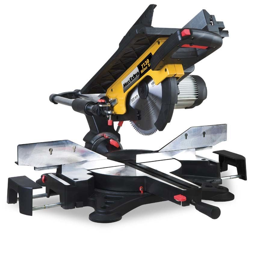 MAX EXTRA MX7130 - Kızaklı Üstten Kesmeli + Yatarlı Gönye Kesme 305mm