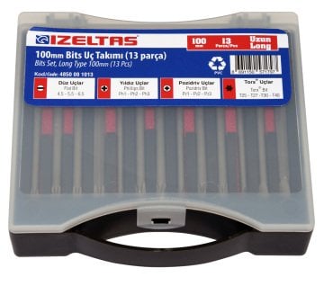 İZELTAŞ 4850 - 100mm Uzun Bits Uç Takımı 13 Parça