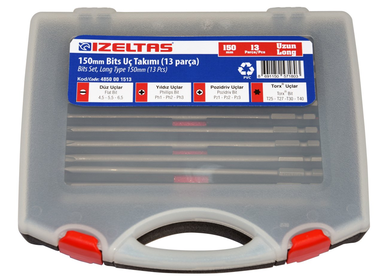 İZELTAŞ 4850 - 150mm Uzun Bits Uç Takımı 13 Parça