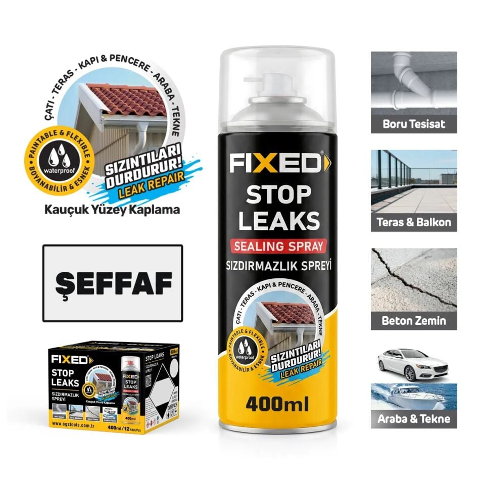 Fixed F180 - ŞEFFAF SU SIZDIRMAZLIK İZALASYON SPREYİ 400 ML