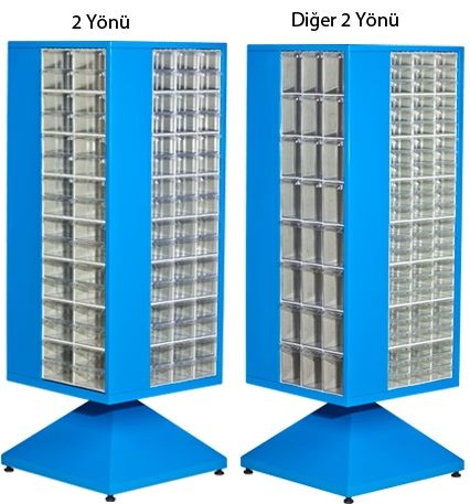 HİPAŞ Çekmeceli Döner Dolap 4 Yönlü Yükseklik 1660 mm