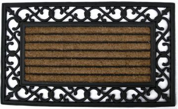 Kıl Fırçalı Ferforje Kauçuk Paspas 40 x 70 cm