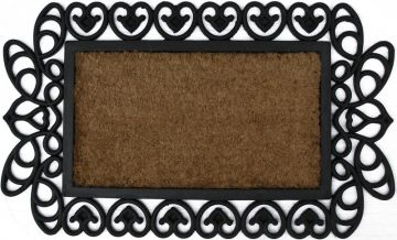 Kıl Fırçalı Ferforje Kauçuk Paspas 45 x 75 cm