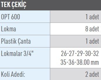 OSAKA OPT 600K Havalı Somun Sökme Tabanca Seti 3/4''