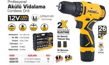 SGS5131 - 12 Volt Akülü Vidalama 1.5 Amper