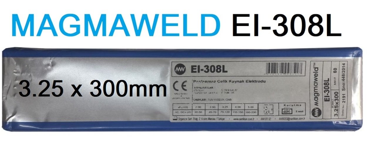 3.25 x 300mm MAGMAWELD EI 308L İnox Paslanmaz Elektrod (1 Paket : 60 Adet)