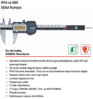 WERKA IP54 ve ABS Dijital Kumpas