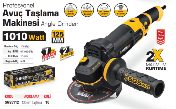 SGS5112 Profesyonel 125mm Avuç Taşlama Makinesi 1010 Watt