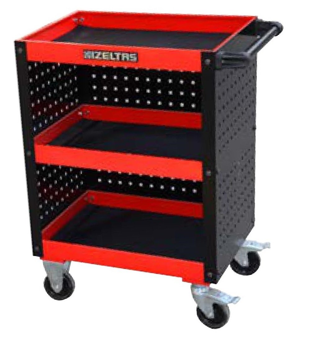 İZELTAŞ 8550 - Demonte Mini Servis Arabası 3 Katlı (Kapalı)